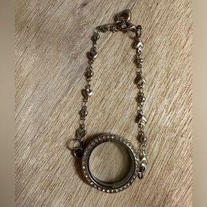 Silver tone Bracelet Gem Locket